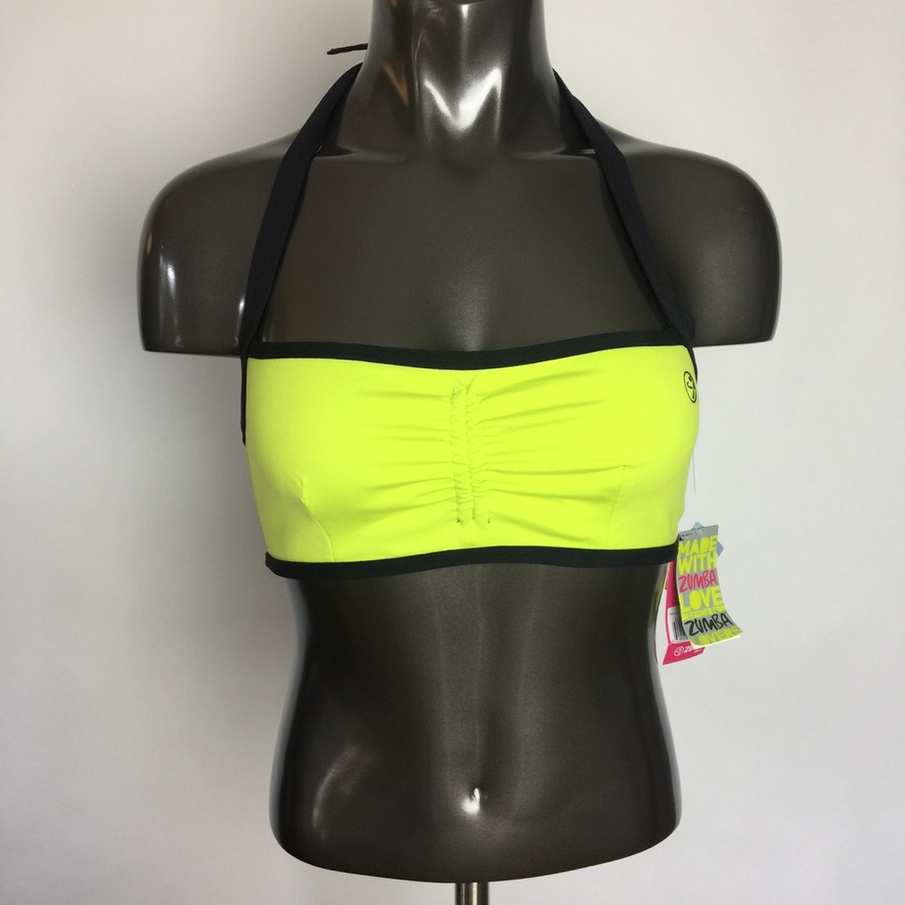 NWT Zumba Green Corset Halter Bra