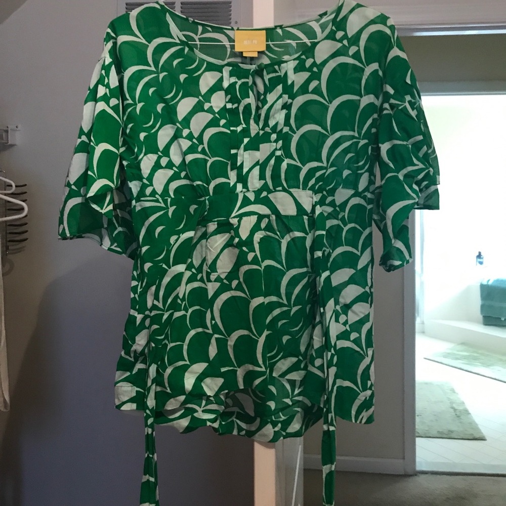 Maeve Green flutter sleeve top size 4