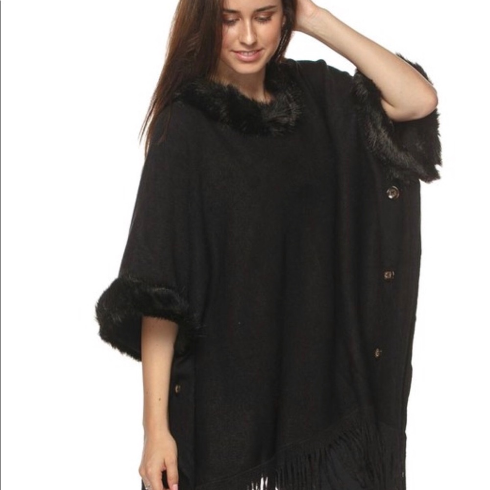 Fringe Wool Poncho