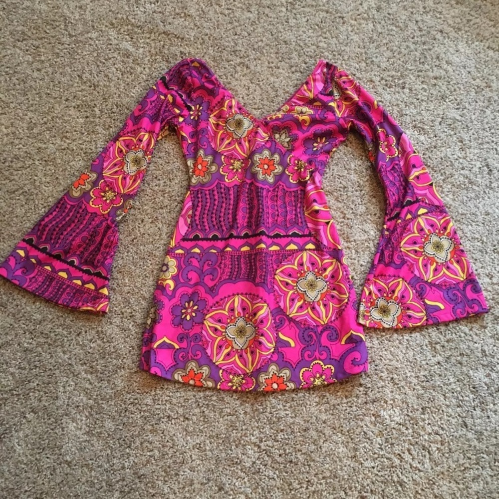 Flower girl child 70s costume dress
