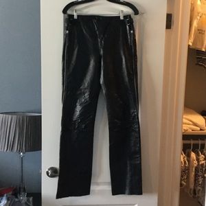 Diesel leather pants with zipper detail.
