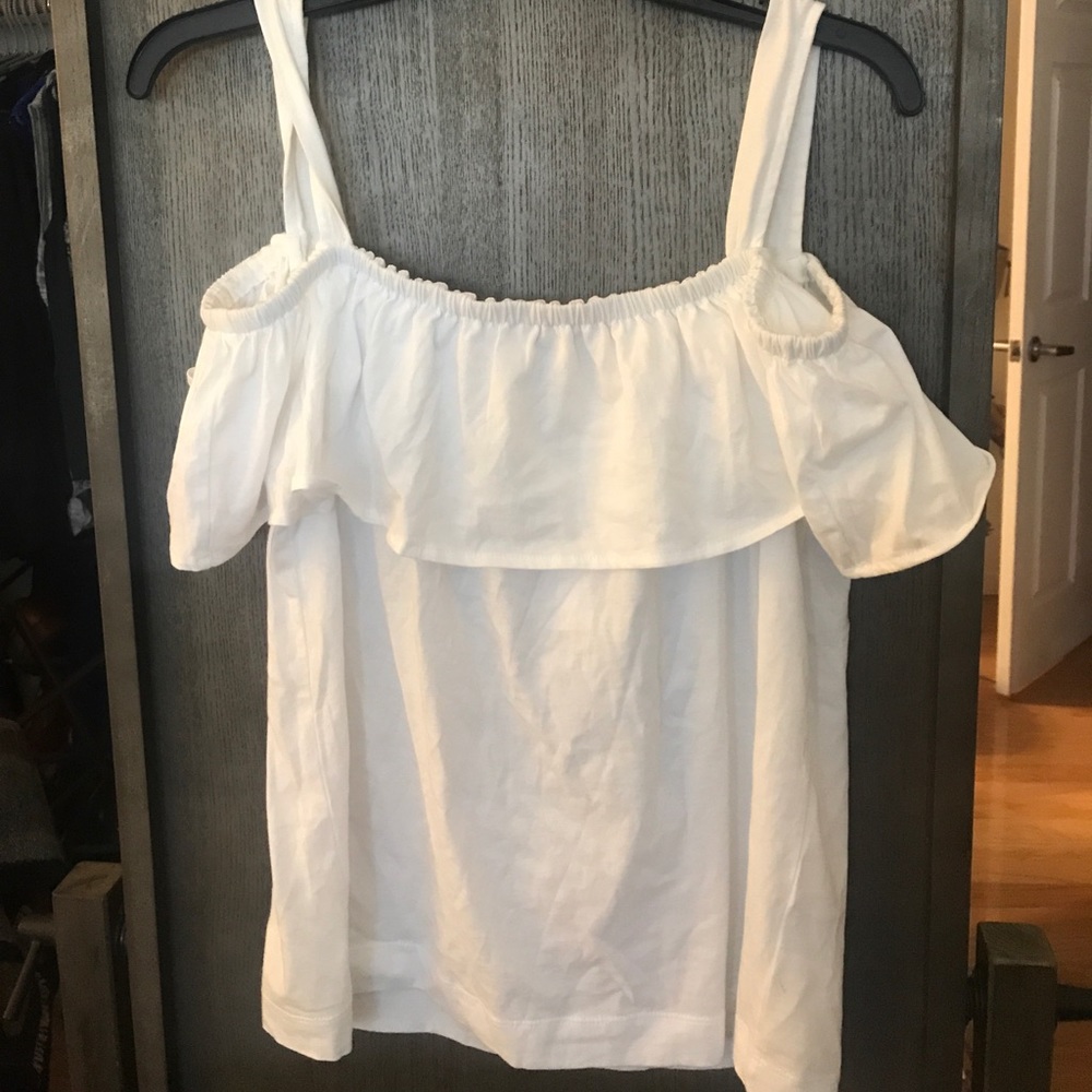 J crew off the shoulder, size m, white