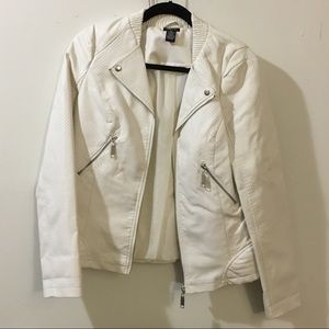 Rue 21 Faux Leather Off White Jacket