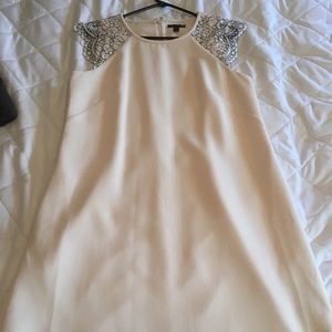 White dress with black lace brand new!