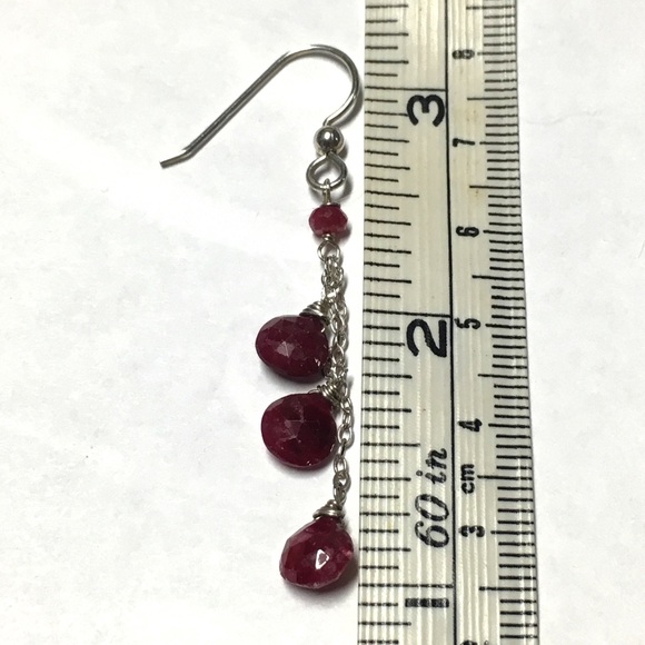 Natural Ruby Dangle Earrings - Picture 7 of 8