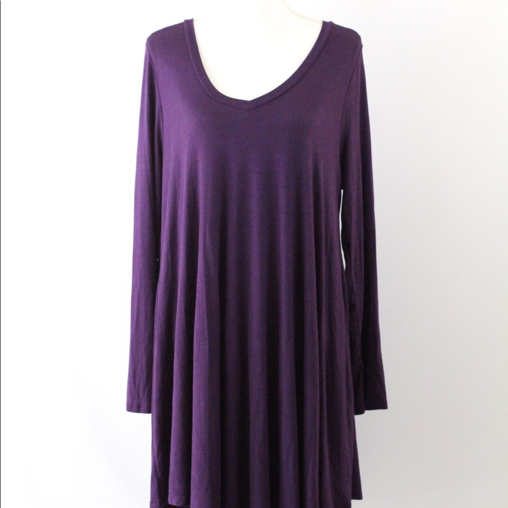 Comfy Handkerchief Hem Dress (Royal Purple)
