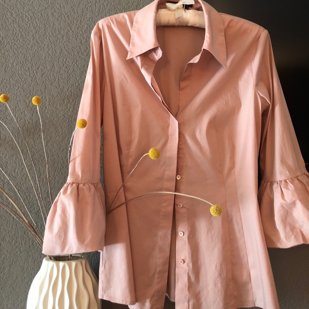 BCBG MaxAZRIA pale pink button top