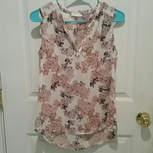 Sleeveless floral blouse