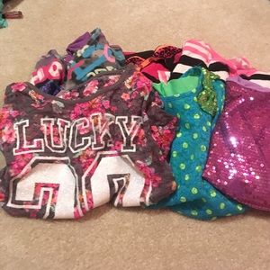 Justice long sleeve shirts shimmery and sequins