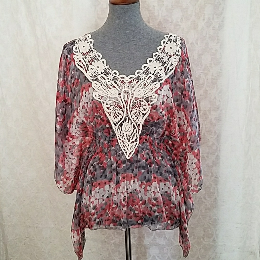 Transparent flowy summer blouse