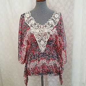Transparent flowy summer blouse