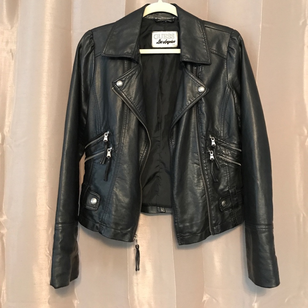 🔥Guess Faux Leather Motorcycle Jacket🔥