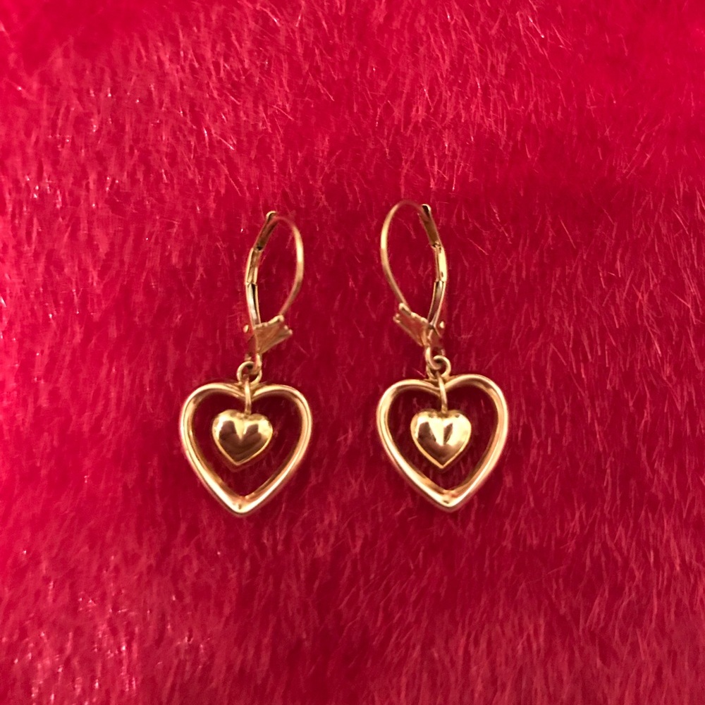 Gold Heart Earrings!