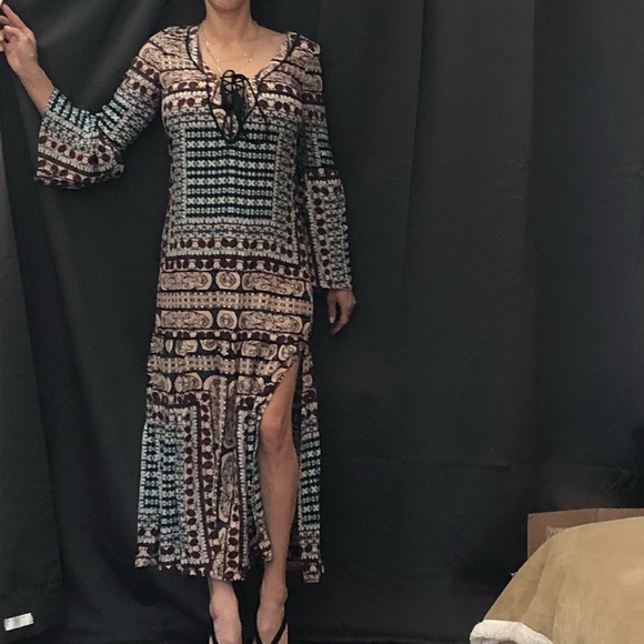 Cleobella Gypsy Floral Bell Sleeve Maxi Dress Long - Picture 3 of 8