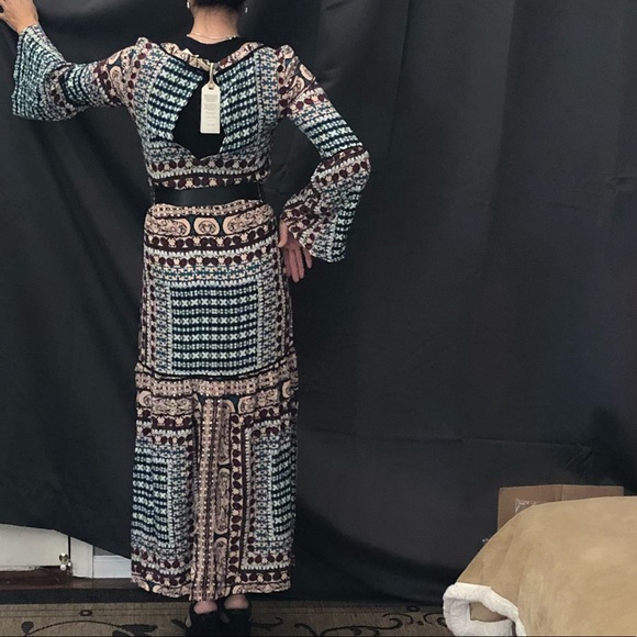 Cleobella Gypsy Floral Bell Sleeve Maxi Dress Long - Picture 5 of 8