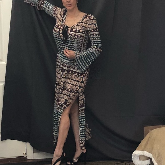 Cleobella Gypsy Floral Bell Sleeve Maxi Dress Long - Picture 7 of 8