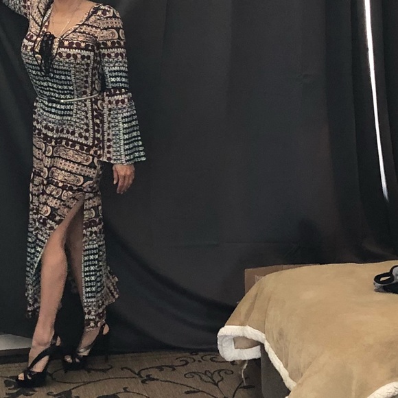 Cleobella Gypsy Floral Bell Sleeve Maxi Dress Long - Picture 8 of 8