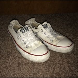 White elastic heel Converse