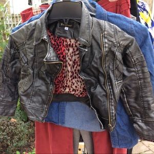 Leather jacket for little girls