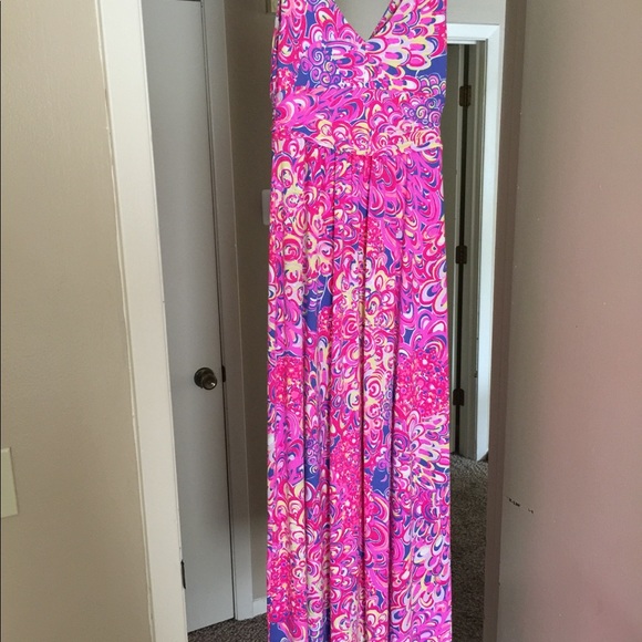 SOLD** Lilly Pulitzer Sloan Maxi Lilly's Lagoon - Picture 2 of 3