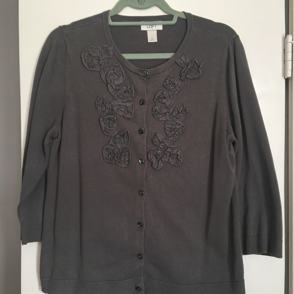 Dark Gray Embellished Cardigan