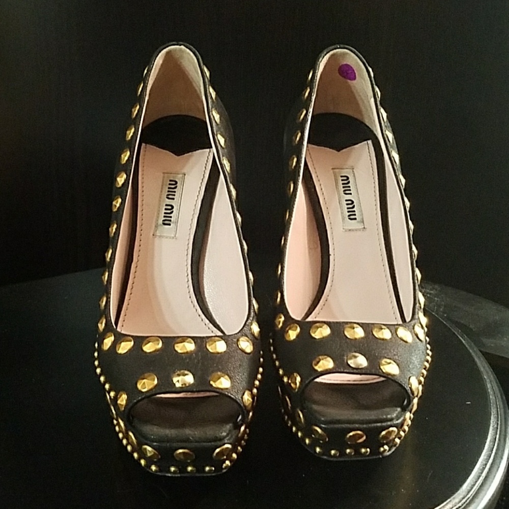 Miu Miu studded pumps .  Show stoppers!!!