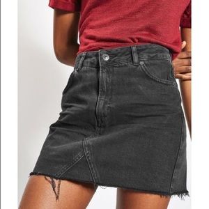 Black MOTO Denim Mini Skirt