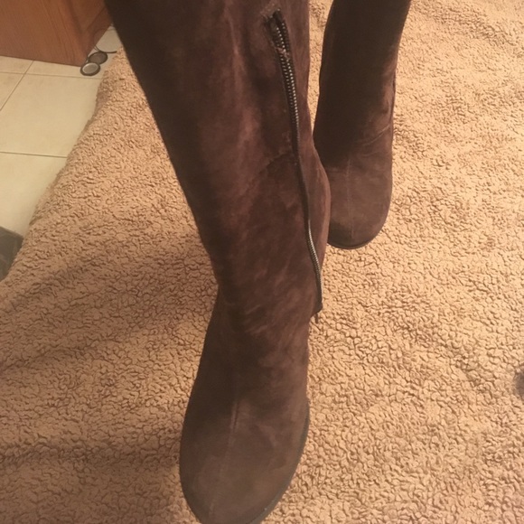 Excellent suede wedge comfy boots Real leather! - Picture 2 of 6
