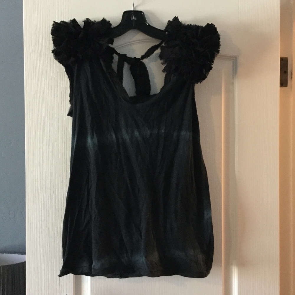 Elizabeth & James black tie dye effect shirt