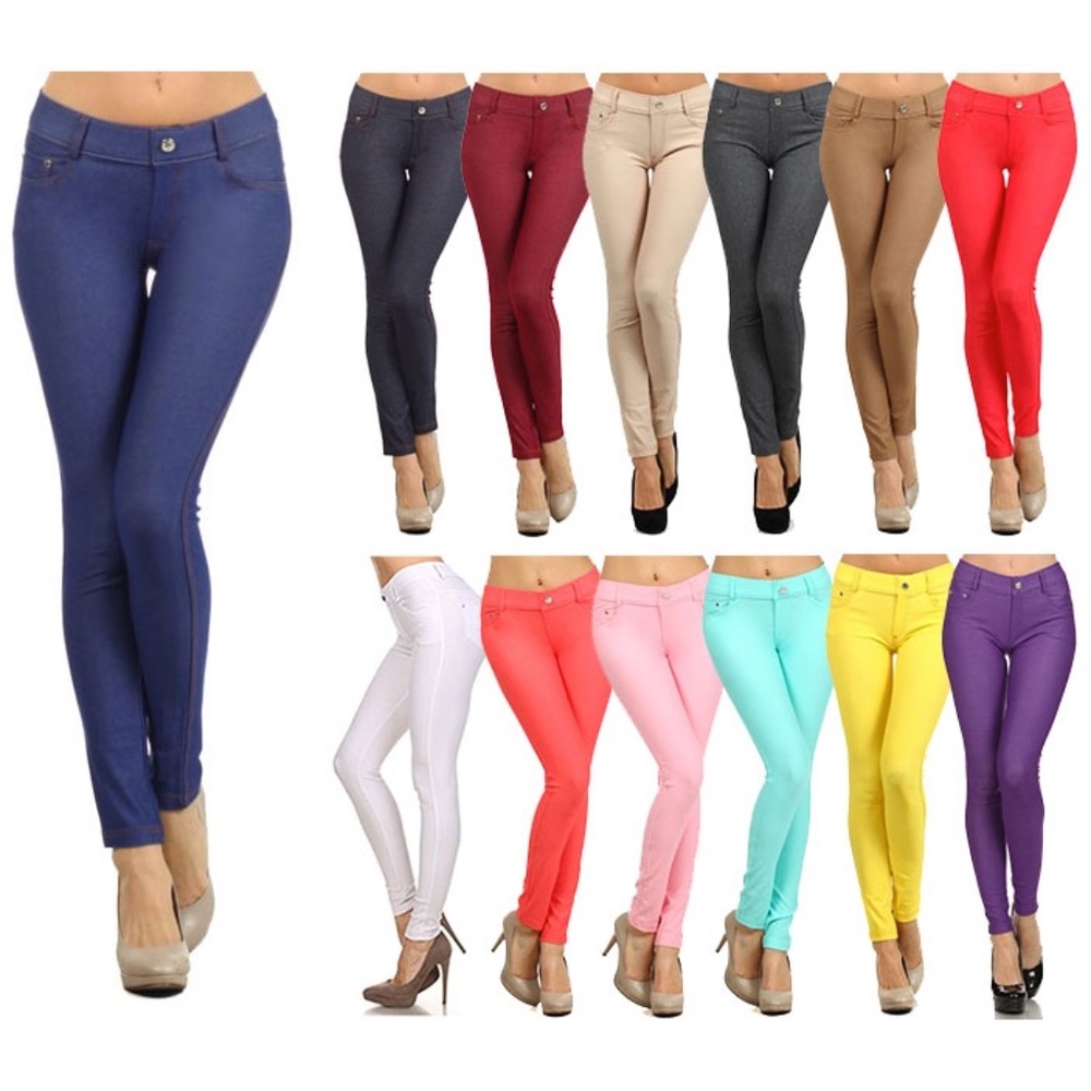 Basic Dark Khaki Full Length Jeggings - Picture 4 of 5