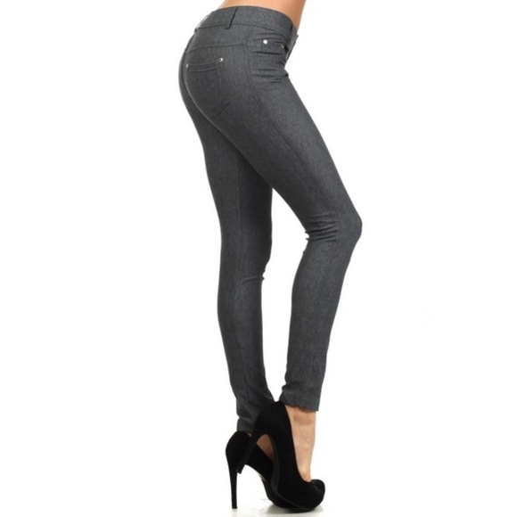 Basic Dark Khaki Full Length Jeggings - Picture 2 of 5