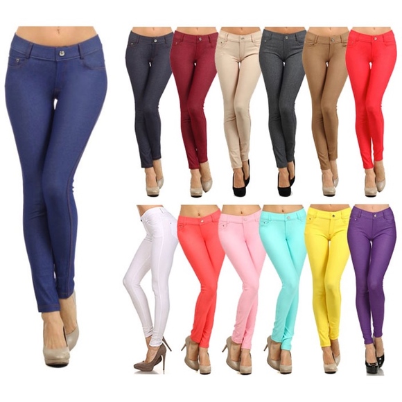 Basic Dark Khaki Full Length Jeggings - Picture 4 of 5