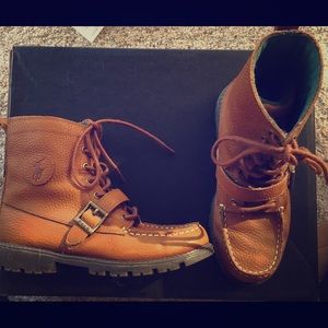 Polo by Ralph Lauren brown leather lace up boots
