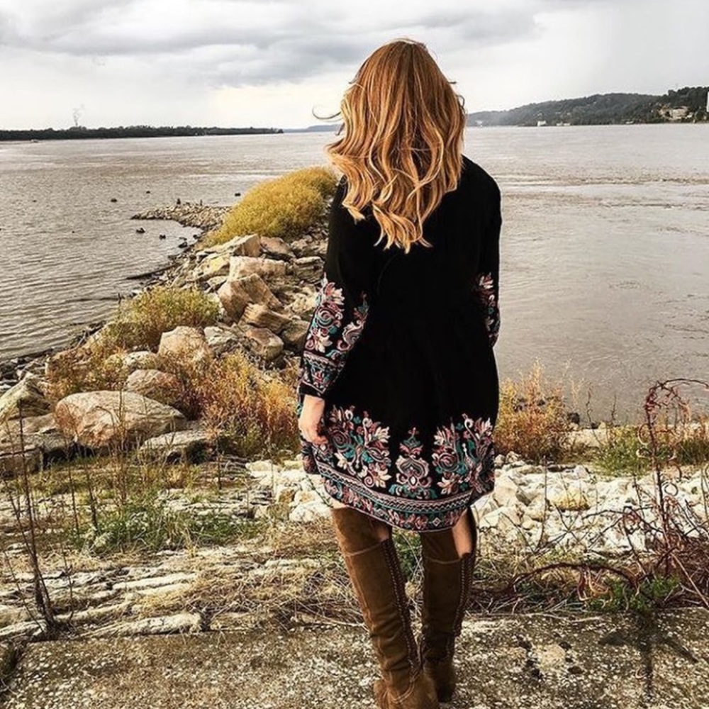 Embellished, casual bohemian dress