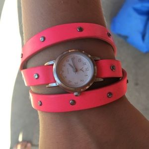 Pink wrap watch