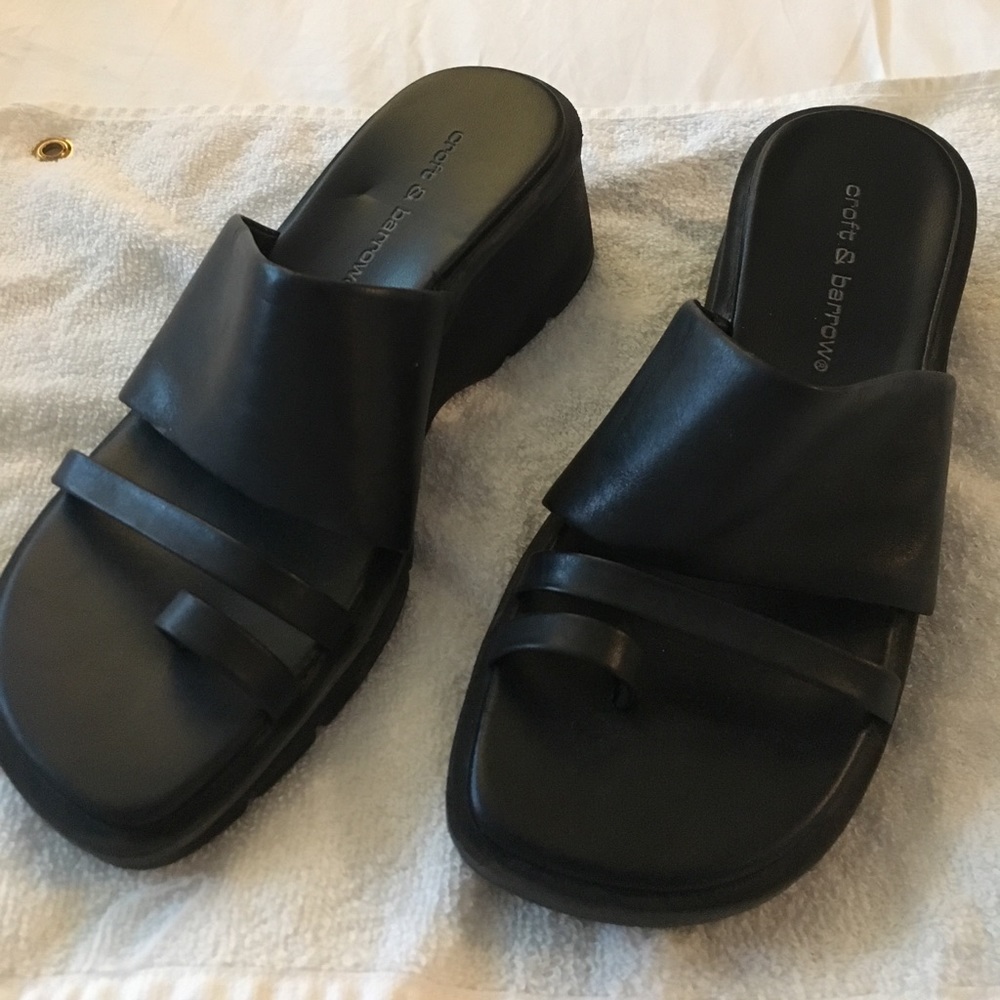 Black wedge slip on size 6m