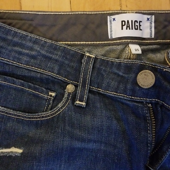 Paige jimmy jimmy boyfriend distressed crop jeans - Picture 3 of 7