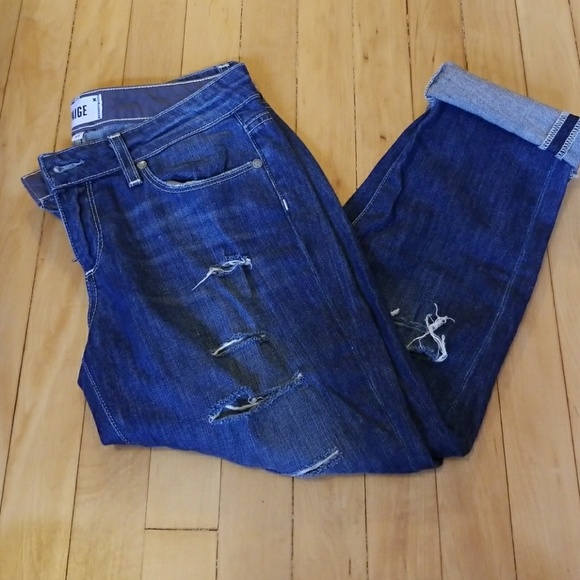 Paige jimmy jimmy boyfriend distressed crop jeans - Picture 5 of 7