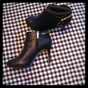 Black with gold zipper booties