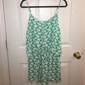 Elephant printed green Karlie romper!