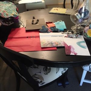 Several designer shopping bags