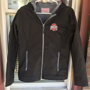 Ohio State University Black Rain Zip Up Jacket