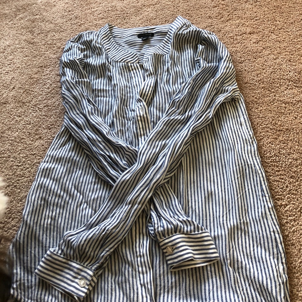 Blue and white blouse