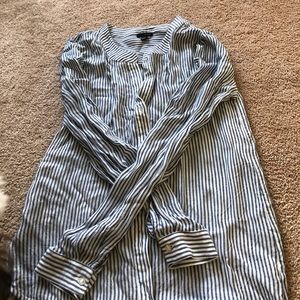 Blue and white blouse