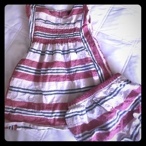 Adorable linen cotton dress and diaper cover