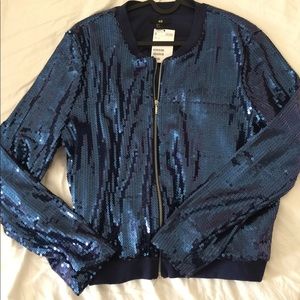 NWT H&M Sequin Bomber Jacket