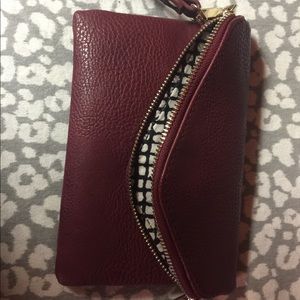 Urban Expressions oxblood burgundy wristlet clutch