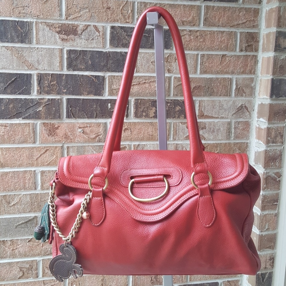 Sophia C. Italian designer Red leather purse