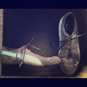 Gray and mint suede puma size 7.5