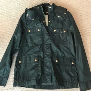 J. Crew rain coat military green- NWT
